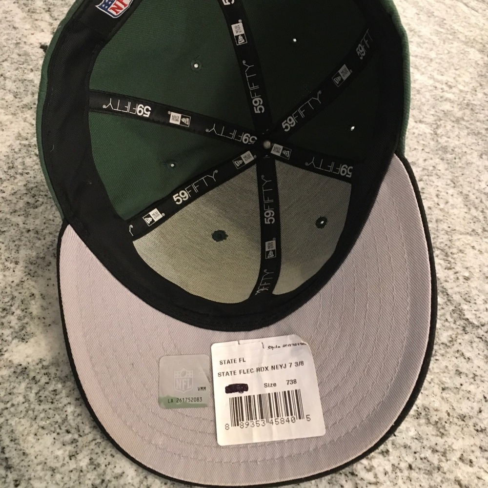 New Era 59FIFTY NFL New York Jets 2Tone Fitted Cap/Hat Green/Black 7 3/8 - Picture 4 of 7